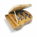 Piano Shaped Cutting Board w/ 3 Wine & Cheese Tools